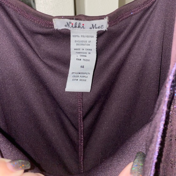 Formal dress/gown Deep Purple with sequins and sparkles - Picture 4 of 9